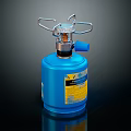 Blue Gas Cylinder With Metal Stand And Safety Valve Blue Knob Design