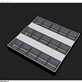 Modern Square Panel Featuring Geometric Triangular Patterns And Grid Structure Design