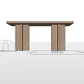 Long Modern Wooden Dining Table With Sturdy Legs And Natural Wood Grain