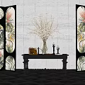 Modern floral ornaments combination 3d model