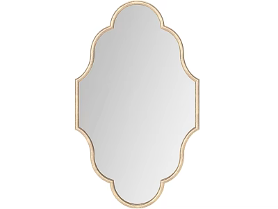 Elegant Bathroom Mirror With Gold Decorative Frame And Smooth Surface 3d model