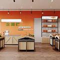 Bright Fruit Store Interior With Fruit Displays And Checkout Counter 3d model