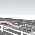 Curved Garden Landscape Bridge With Modern Railing And Pedestrian Pathway Design