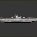 Silver Military Style Ship With Long Hull And Reflective Deck Surface 3d model