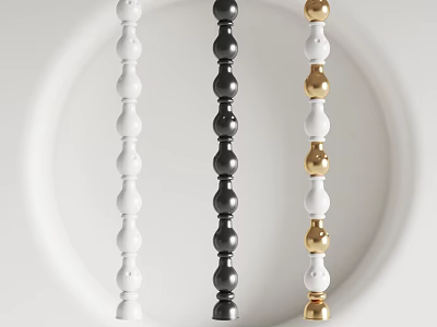 Modern Beaded Chandeliers In White Black And Gold With Multiple Round Beads For Home Decor 3d model