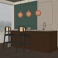 Bar Table and Chair Combination Bar Table and Chair 3d model