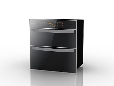 Modern Kitchen Sterilizer Appliance With Black Double Door And Digital Control Panel 3d model