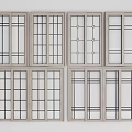 Various Design Wooden Sliding Doors with Glass Panel Patterns for Home Interior 3d model