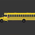 Yellow School Bus With Classic Design And Reflective Surface On Dark Background 3d model