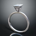 Elegant Shiny Silver Diamond Ring With Solitaire Design For Fashion Accessories