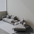 Three-seat sofa 3d model