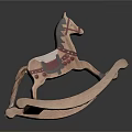 Wooden Building Blocks Rocking Horse with Red Reins Saddle and Handmade Design