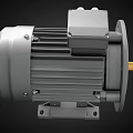 Industrial Electric Motor With Metal Housing Yellow Shaft And Terminal Box