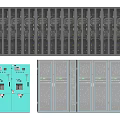 Advanced Computer Server Modules With Multiple Gray Units And Blue Control Panels 3d model