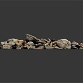 Natural Wood And Stone Raw Materials Pile With Various Sizes And Textured Surfaces