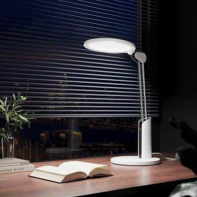Modern White Desk Lamp With Adjustable Arm For Home Office Study Table 3d model
