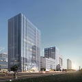 Modern Industrial Factory Complex With Tall Buildings Streets Greenery And Vehicles