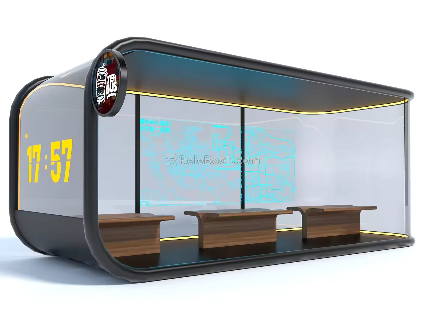 Modern Style Station Bus Station Bus Station Bus Station Bus Station Platform Waiting Area Waiting Room 3d model