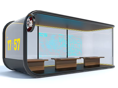 Modern Style Station Bus Station Bus Station Bus Station Bus Station Platform Waiting Area Waiting Room 3d model