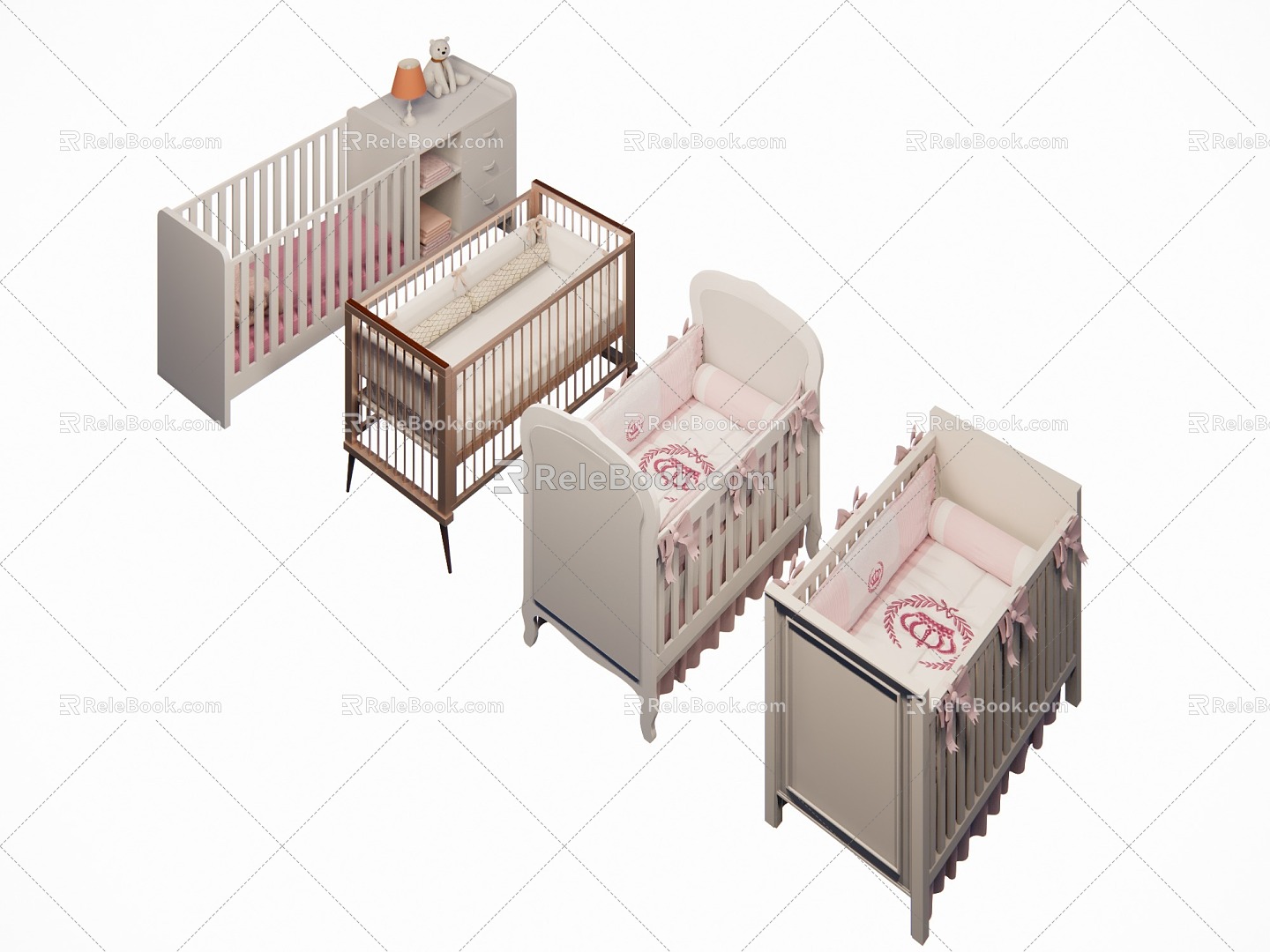 Modern Crib Children's Bed 3d model