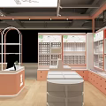 Modern Jewelry Store Interior Design With Stylish Display Cases And Glass Shelves