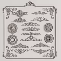 Ornate Classical Carvings Collection with Decorative Patterns and Various Shapes in Vintage Design