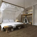 Modern Walk-in Closet Interior With Wooden Floor Metal Racks Transparent Partitions And White Clothes