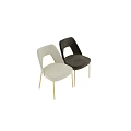 Elegant Modern Leisure Chairs In Gray And White With Gold Metal Legs