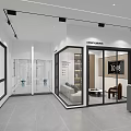 Modern Door And Window Showroom Featuring Glass Displays Plants And Lighting
