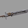 Mechanical Knife PBR Next Generation Steampunk Weapon Knife Sword Chopper Cold Weapon 3d model