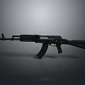 Black Tactical Rifle Featuring Classic Design Metal Stock And Long Barrel