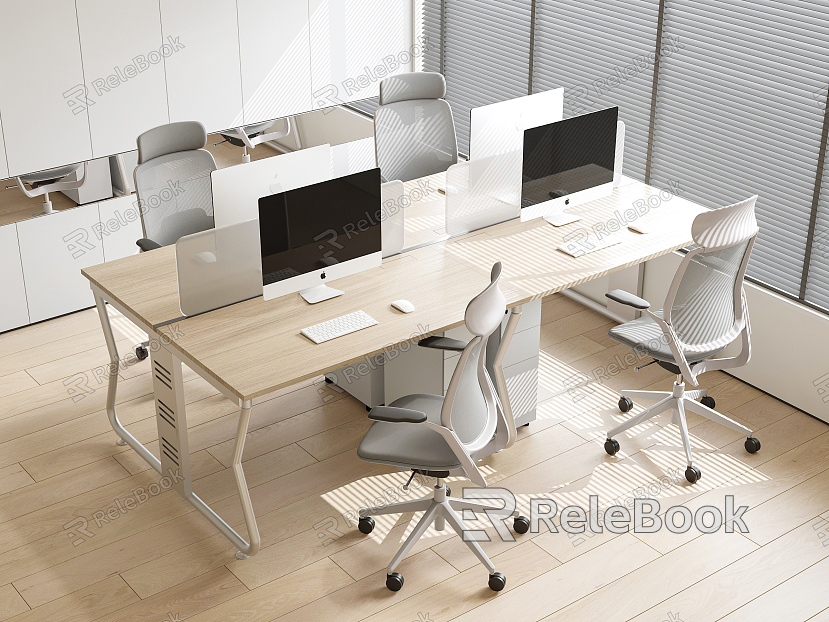 Modern office desk and chair office desk and chair combination model