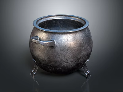 Cast Iron Cooking Pot Kitchen Appliance With Handle And Tripod Legs For Stovetop Use 3d model