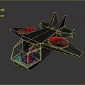 Futuristic Black Sci Fi Vehicle Featuring Red Green Lights Circular Engines And Streamlined Design