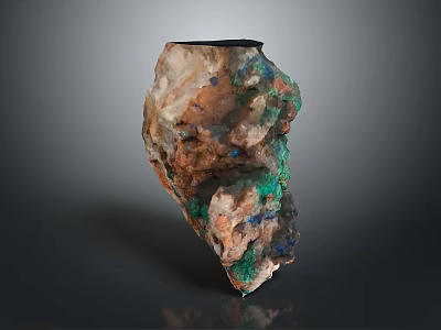Artistic Natural Stone Sculpture Carving Featuring Irregular Shape And Colorful Textures 3d model