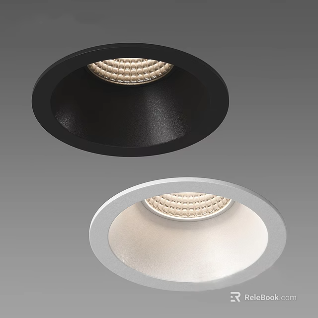 Modern Recessed Downlights In Black And White Stylish Ceiling Lighting Fixtures 3d model 