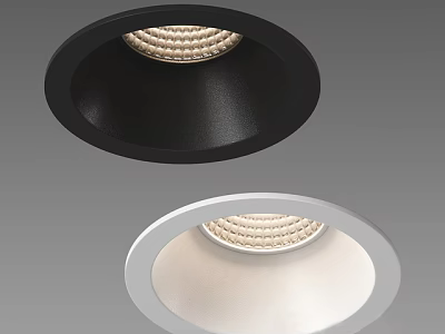 Modern Recessed Downlights In Black And White Stylish Ceiling Lighting Fixtures 3d model