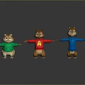 Three Squirrels Squirrel Cartoon Squirrel Animation Squirrel Animation Squirrel Cartoon Characters Cartoon Animals 3d model