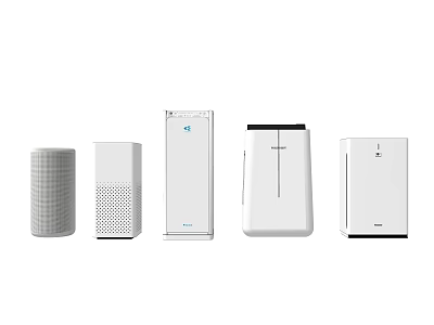 Stylish White Household Electrical Appliances With Different Designs And Multiple Units 3d model