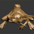 Golden Rabbit Sculpture With Shiny Metallic Finish And Unique Sitting Pose