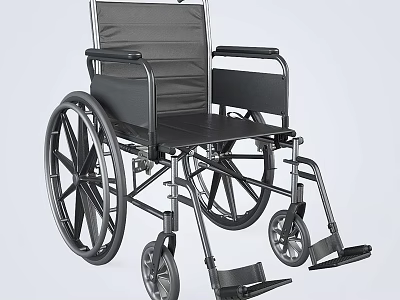 Medical Wheelchair With Durable Metal Frame Comfortable Black Seat And Stable Rear Wheels 3d model