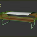 Modern Sleek Coffee Table With Glass Top Wooden Frame And Metal Legs