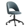 Stylish Table And Chair Set With Light Gray Brown Velvet Upholstery Black Caster Bases