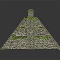 Mayan Pyramid Ancient Stone Structure With Stepped Sides Temple On Top And Greenery