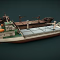 Two Cargo Ships With Different Deck Structures And Maritime Design Features