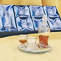 Elegant Crystal Whiskey Decanter and Glasses Set with Gift Box and Display Tray