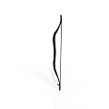 Isolated Traditional Black Bow Weapon with Classic Curved Shape and Wooden Craft
