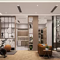 Modern Basement Interior With Fitness Area Lounge Staircase And Storage Elements