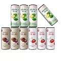 GIO Canned Beverages With Lime Strawberry And Assorted Fruit Flavors Stacked