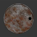 Rusted Metal Oil Barrel With Weathered Surface On Dark Background 3d model